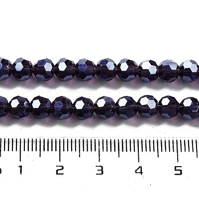 Electroplate Transparent Glass Beads Strands EGLA-A035-T6mm-A15-1