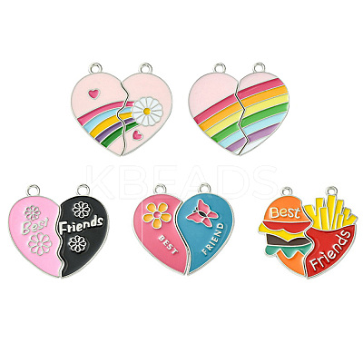 5 Bags 5 Styles Alloy Enamel Split Pendants ENAM-FP0001-98-1