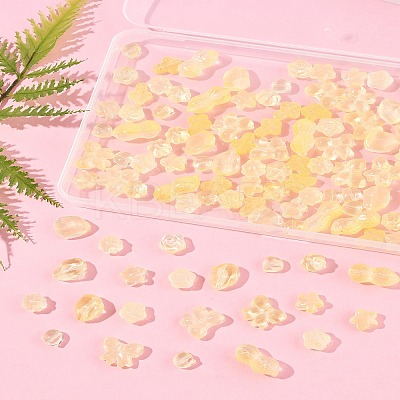 120Pcs 8 Styles Transparent Spray Paint Glass Beads GLAA-FS0002-28-1