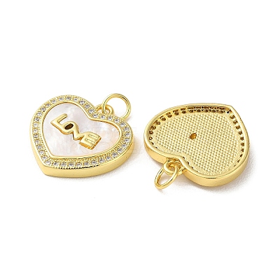 Valentine"s Day Brass Micro Pave Clear Cubic Zirconia Pendants KK-B083-41D-G-1