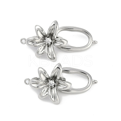 Brass Micro Pave Clear Cubic Zirconia Fold Over Clasps KK-U043-17P-1
