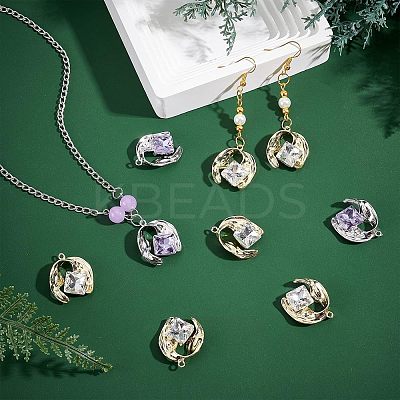 24Pcs 2 Colors Alloy Rhinestone Pendants FIND-CA0004-92-1