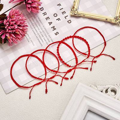 5Pcs 5 Style Nylon Thread Woven Braided Bracelets Set BJEW-SW00054-1