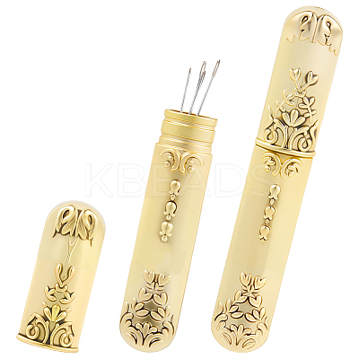 Zinc Alloy Craft Sewing Needles Case Box TOOL-WH20013-08G-1