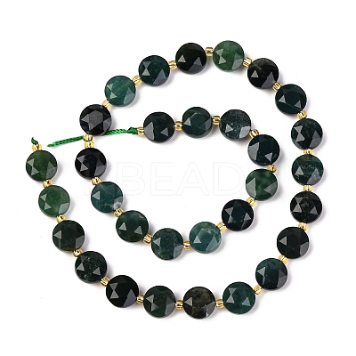 Natural Moss Agate Beads Strands G-C116-A92-01-1