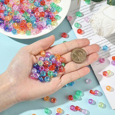 500Pcs UV Plating Acrylic Beads OACR-SP0001-85C-1