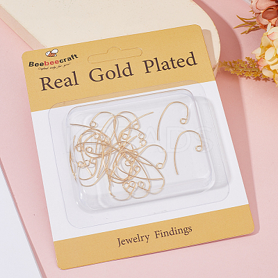 40Pcs Brass Earring Hooks KK-BBC0010-19G-1