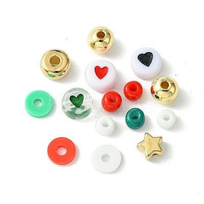 Christmas DIY Acrylic & CCB Plastic & Polymer Clay & Glass Beads Bracelets Jewelry Making Kits DIY-FS0006-22-1