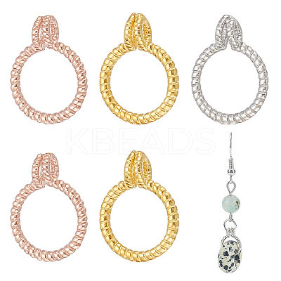 6Pcs 3 Colors Rhodium Plated 925 Sterling Silver Dount Bails STER-BC0002-71-1