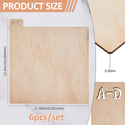 Wood Vinyl Record Divider WOOD-WH0124-92B-1