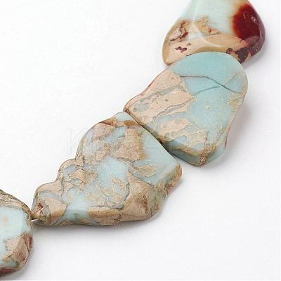 Natural Aqua Terra Jasper Beads Strands G-D857-02-1