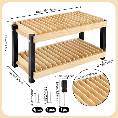 Pine Wood with Iron Mobile Phone Holders ODIS-WH0038-317-1