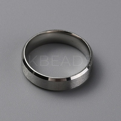 Matte Style 304 Stainless Steel Wide Band Finger Rings for Women Men LS-RJEW-WH0009-14E-P-1