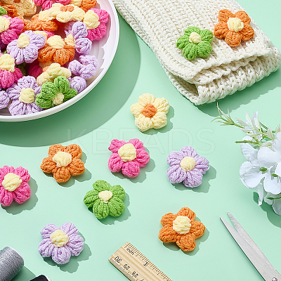50Pcs 5 Colors Handmade Cotton Knitting Ornament Accessories DIY-ME0001-44B-1
