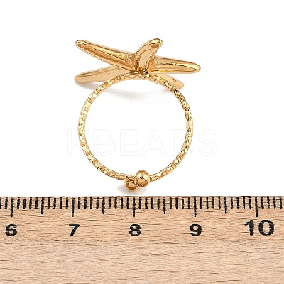 304 Stainless Steel Adjustable Open Cuff Rings for Women RJEW-K303-01G-1