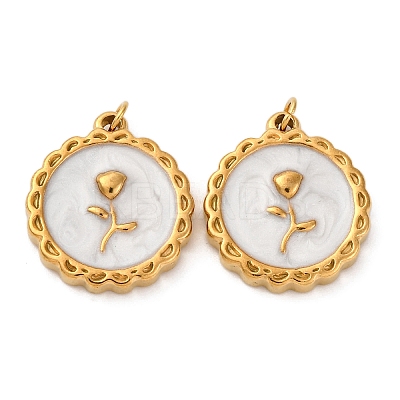 304 Stainless Steel Enamel Pendants STAS-U061-51G-02A-1