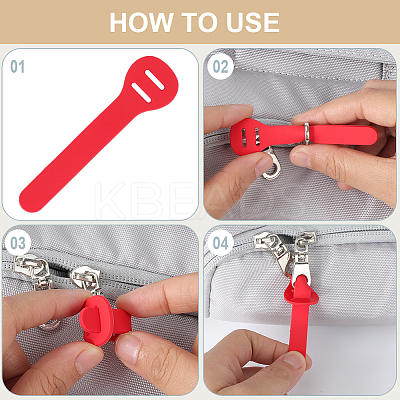 24Pcs 4 Colors PVC Zipper Pull Tabs PVC-GF0001-02A-01-1