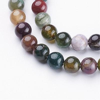 Natural Indian Agate Beads Strands GSR6mmC002-1