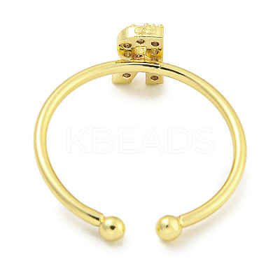 Rack Plating Brass Open Cuff Rings for Women RJEW-F162-02G-R-1
