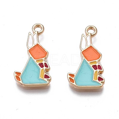 Rack Plating Alloy Enamel Pendants ENAM-S122-83-1