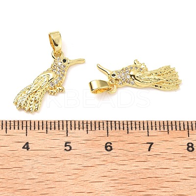 Brass Micro Pave Clear Cubic Zirconia Pendants KK-G533-07C-G-1