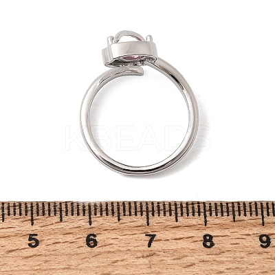 Brass Micro Pave Cubic Zirconia Cuff Open Rings for Women RJEW-L343-01P-1