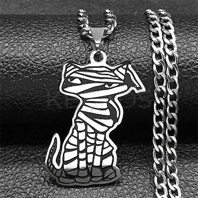 201 Stainless Steel Pendant Necklaces LS-NJEW-C066-02P-1