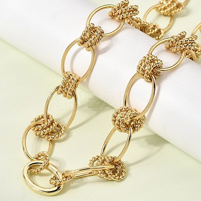 13MM Brass Oval Link Chain Necklaces NJEW-L013-02G-1