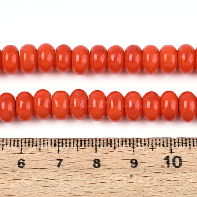 Opaque Solid Color Glass Beads Strands GLAA-ZX008-8mm-18M-1