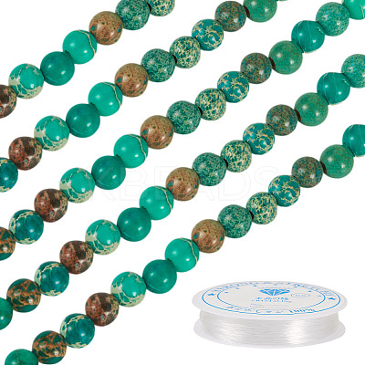DIY Natural Regalite/Imperial Jasper/Sea Sediment Jasper Beads Bracelets  Making KIts DIY-TA0002-69C-1
