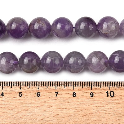Round Natural Amethyst Beads Strands LS-G-S380-01C-02-1