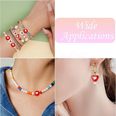 8Pcs 4 Styles Brass Enamel Beads KK-CJ0002-93-1