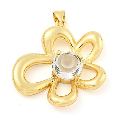 Rack Plating Brass Pendants ZIRC-L100-152G-1