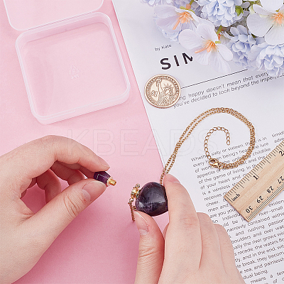 1Pc Natural Amethyst Perfume Bottle Necklaces NJEW-PH0001-37A-04-1