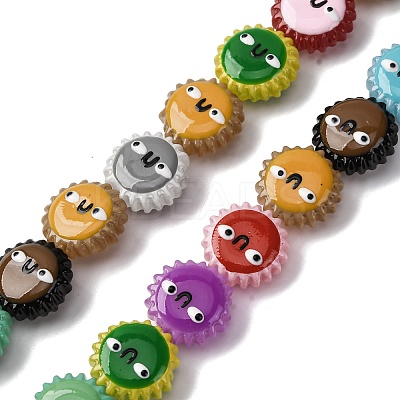Fuuny Baking Paint Glass Enamel Beads LAMP-Q045-01G-1