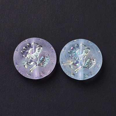 Transparent Frosted Acrylic Beads OACR-P013-41M-1