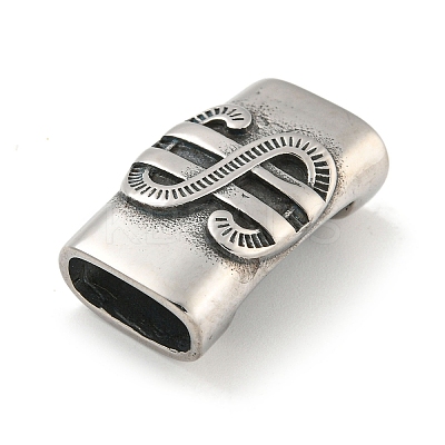 Tibetan Style 304 Stainless Steel Slide Charms/Slider Beads STAS-L274-005AS-01-1