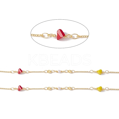 Handmade Eco-friendly Brass Flat Round & Bar Link Chain CHC-E025-16G-1
