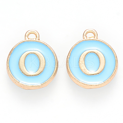 Golden Plated Alloy Enamel Charms ENAM-S118-04O-1