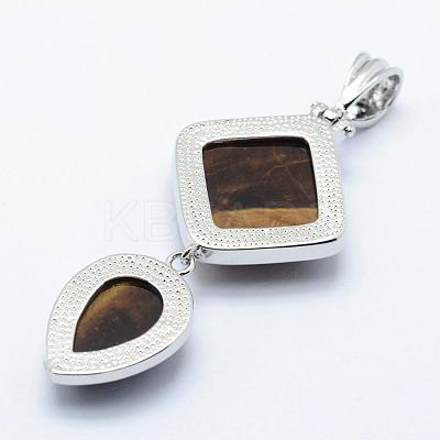 Natural Tiger Eye Big Pendants G-L468-07-1