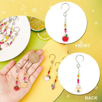 Alloy Enamel Fruit Pendant Decorations HJEW-AB00279-1
