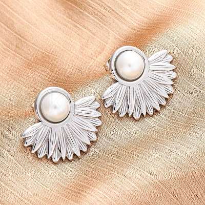 304 Stainless Steel Stud Earrings EJEW-B108-14P-1