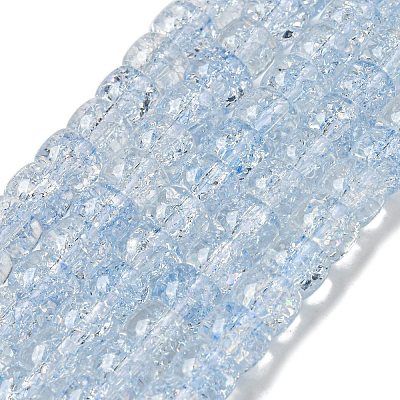 Transparent Spray Painting Crackle Glass Beads Strands GLAA-NH0001-05F-1