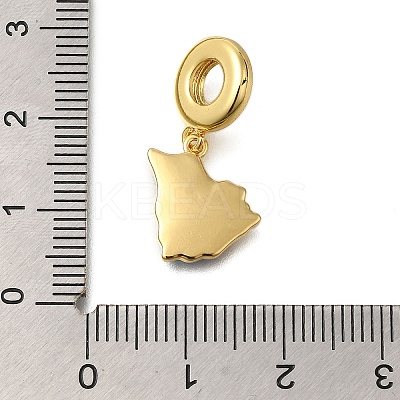 Rack Plating Brass White & Blue Enamel European Dangle Charms KK-M079-21C-G-1