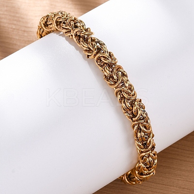 201 Stainless Steel Byzantine Chain Bracelets BJEW-B078-152G-1