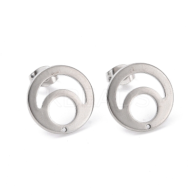Non-Tarnish 201 Stainless Steel Stud Earring Findings STAS-G277-08P-1