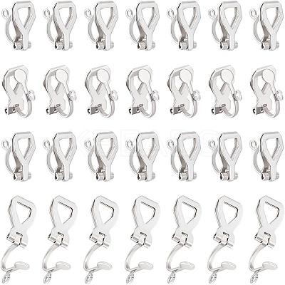 50Pcs 304 Stainless Steel Clip-on Earring Findings STAS-UN0057-37-1