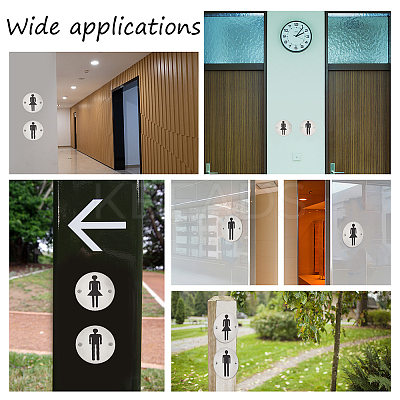 2 Sets 2 Style 201 Stainless Steel Toilet Signs DIY-UN0001-87-1