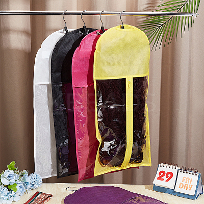 10 Sets 5 Colors Arch Shaped Cloth Hair Wig Storage Zipper Bags ABAG-OC0001-07-1