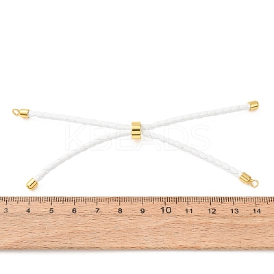 Adjustable Round Braided Microfiber Leather Cord Bracelet Making KK-CBAC260-01G-30-1